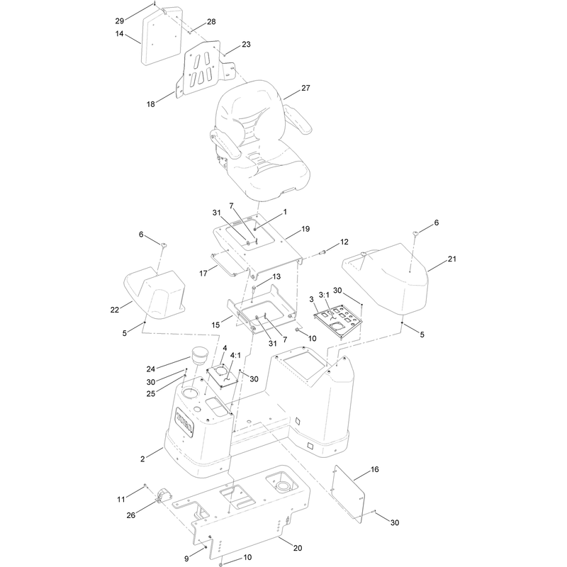 Seat and Operator Console Assembly