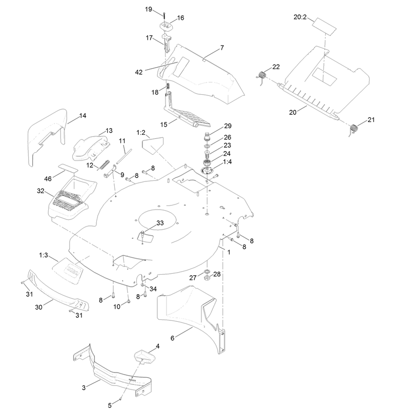 Housing and Rear Deflector Assembly