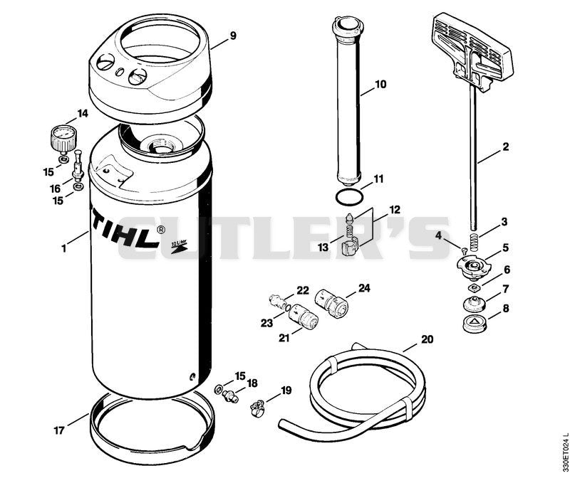 Pressurized water tank (23.1996)