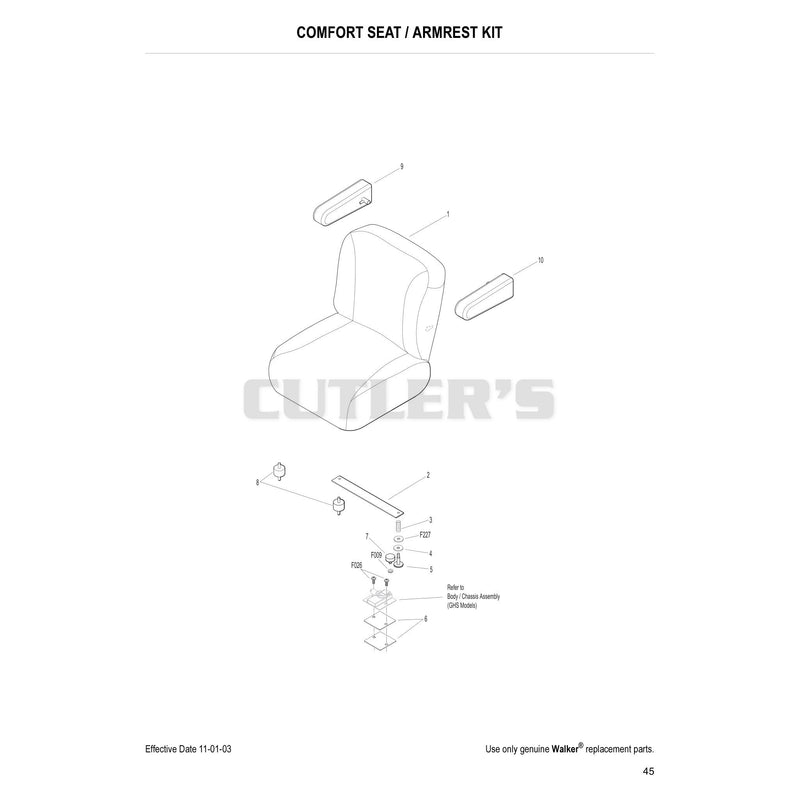 Comfort Seat Armrest Kit