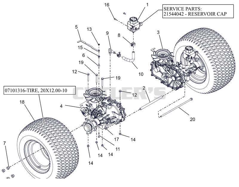 Rear Tires And Transaxles - 60"