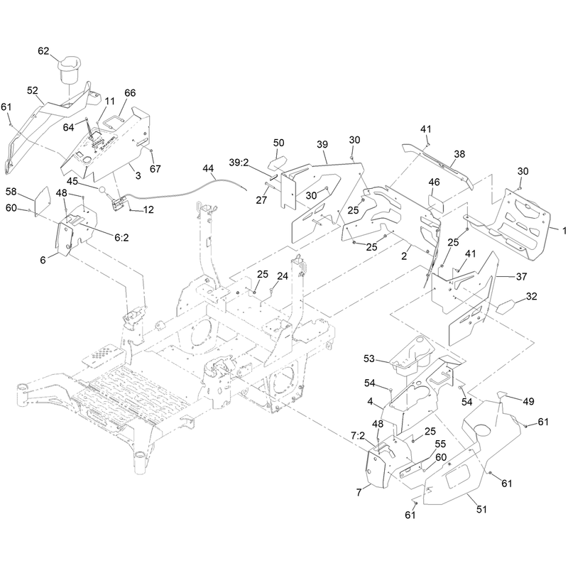 Throttle Cable and Guard Assembly