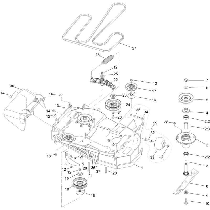 36 Inch Deck Assembly