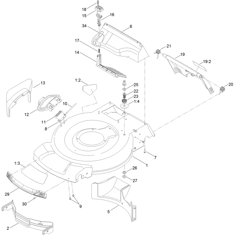 Deck Side Chute and Rear Door Assembly