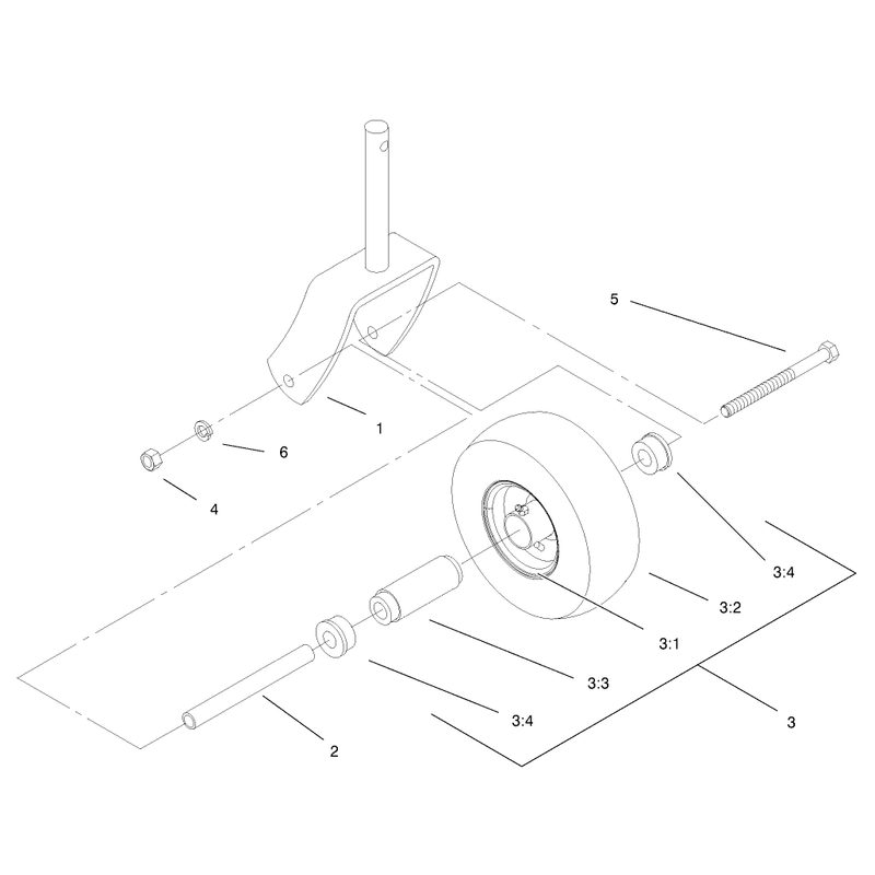 Caster and Wheel Assembly No 1-322154
