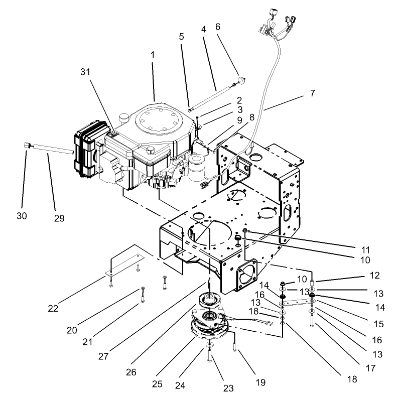 Engine and Clutch Assembly