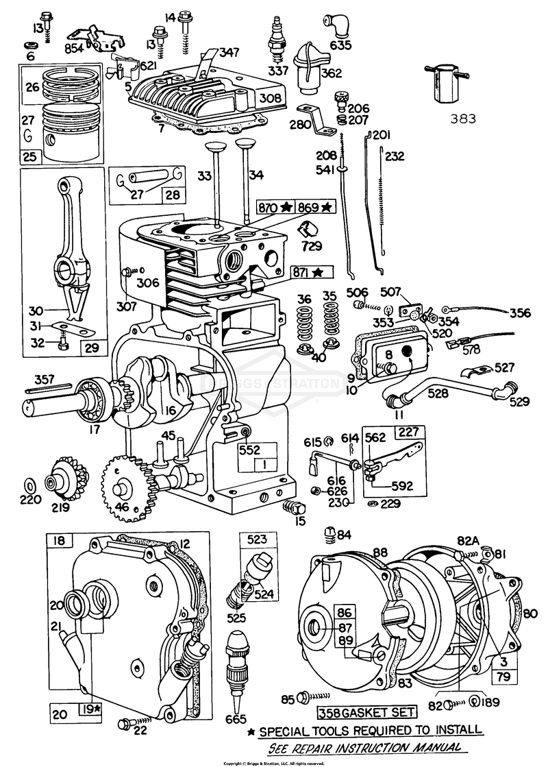 Cyl,Crnkcse,Piston,Gear Case