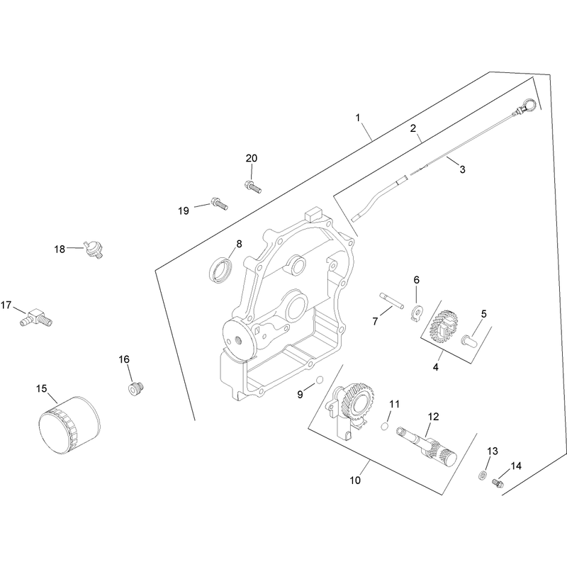 Oil Pan and Lubrication Assembly Kohler CH20S-64725
