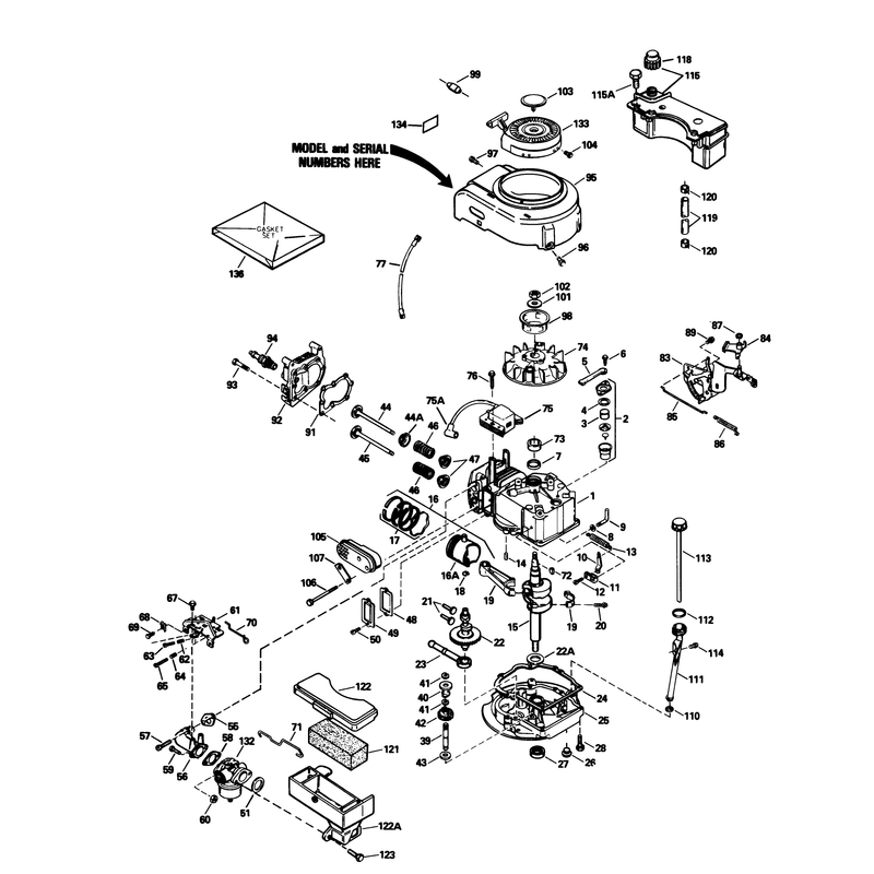 Engine Tecumseh Model No Tvs105-53108f