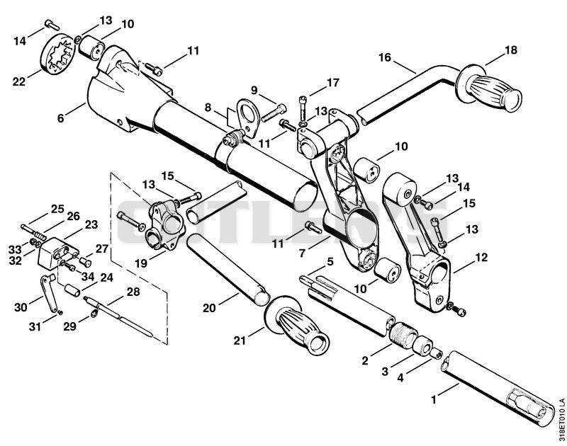 Drive tube assembly, Support tube, Handlebar