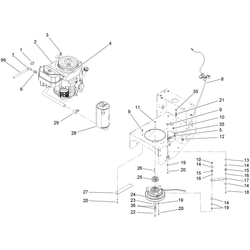 Engine and Clutch Assembly