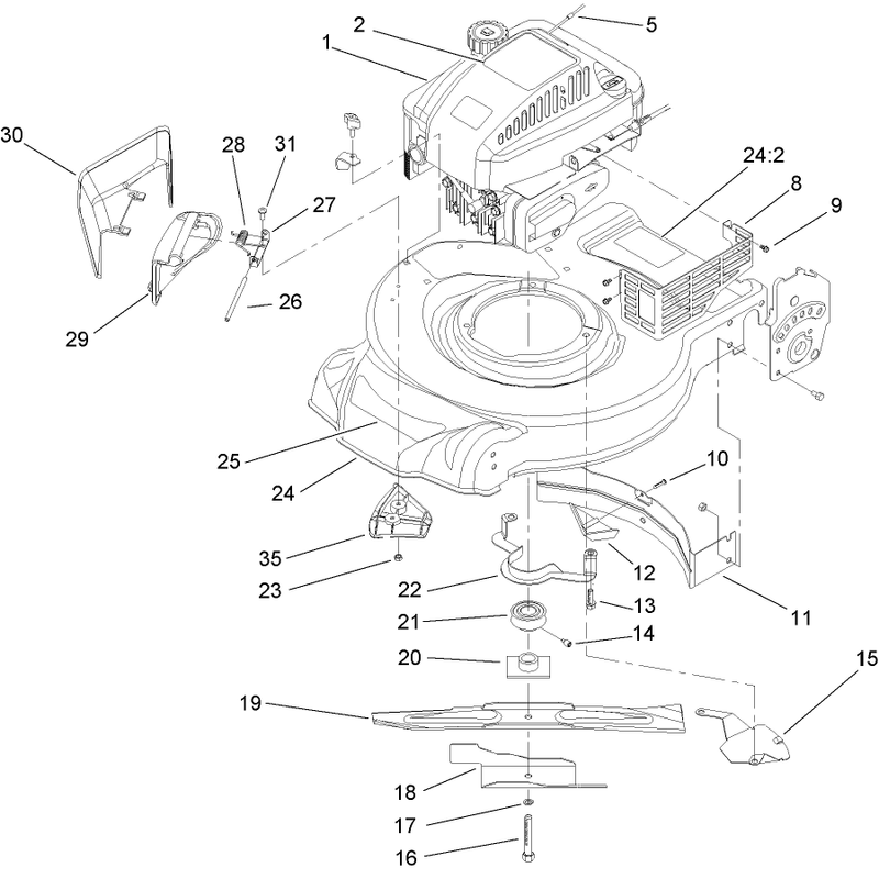 Engine and Blade Assembly