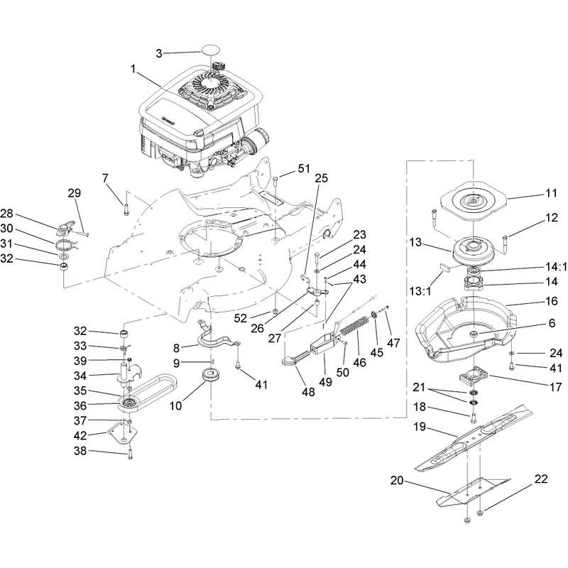 Engine and Blade Assembly