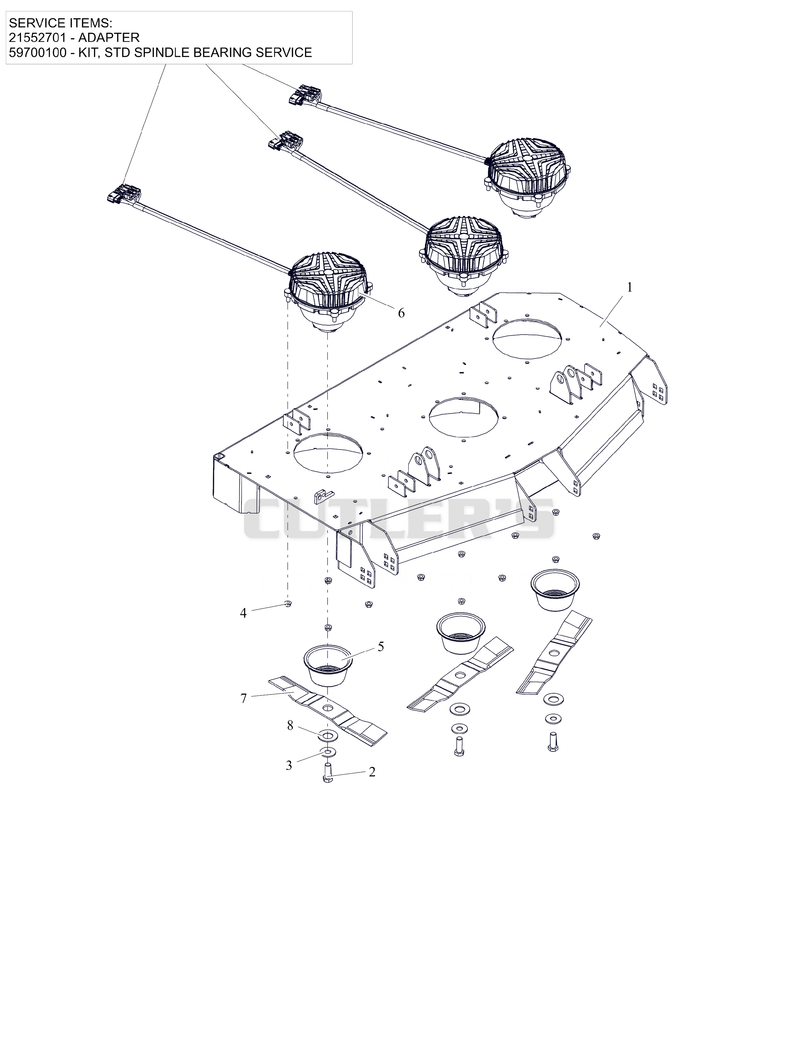 Deck, Blades and Spindle Motors - 48" - SD