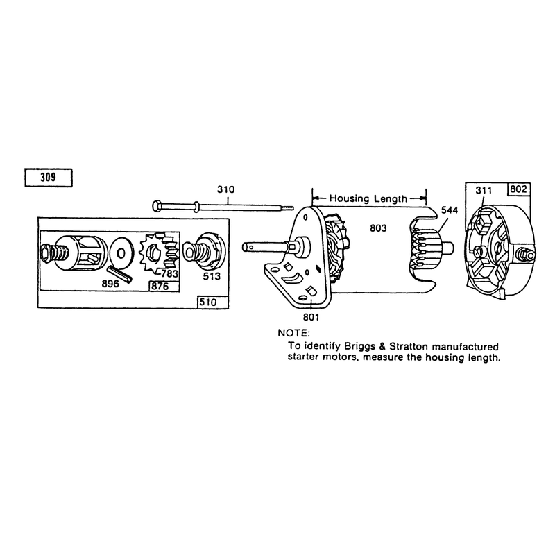 Starter Briggs and Stratton No 191707-0121-01-257707-0124-01 and 286707-0119-01