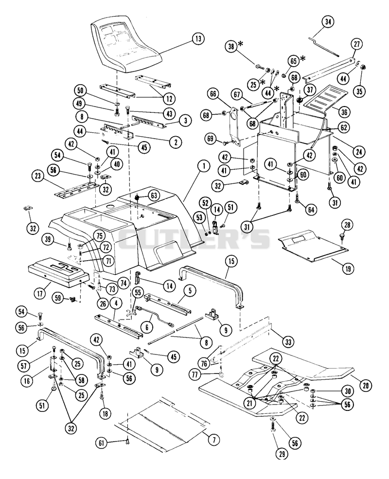 Rear Deck, Seat, Dash Support, Running Board