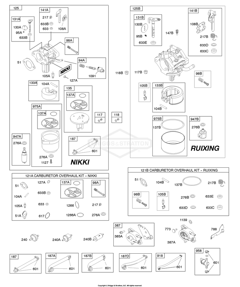 CARBURETOR, FUEL SUPPLY, KIT-CARBURETOR OVERHAUL