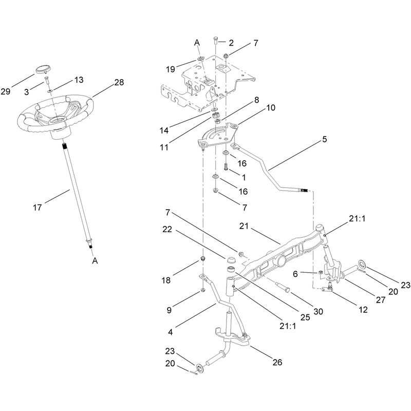 Steering and Front Axle Assembly