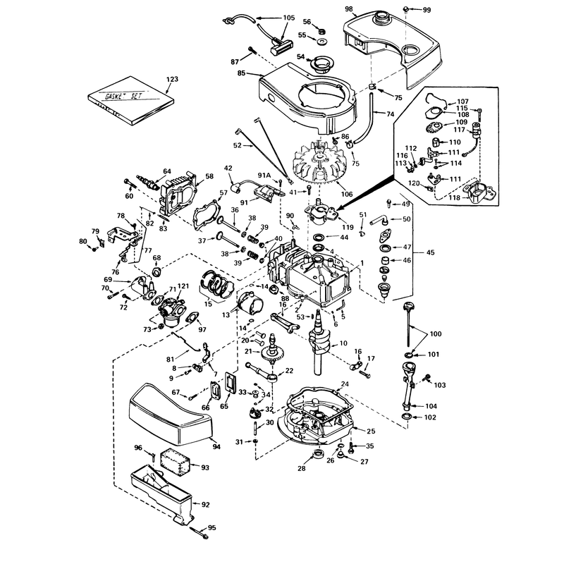 Engine Tecumseh Model No Tnt 100-10056c