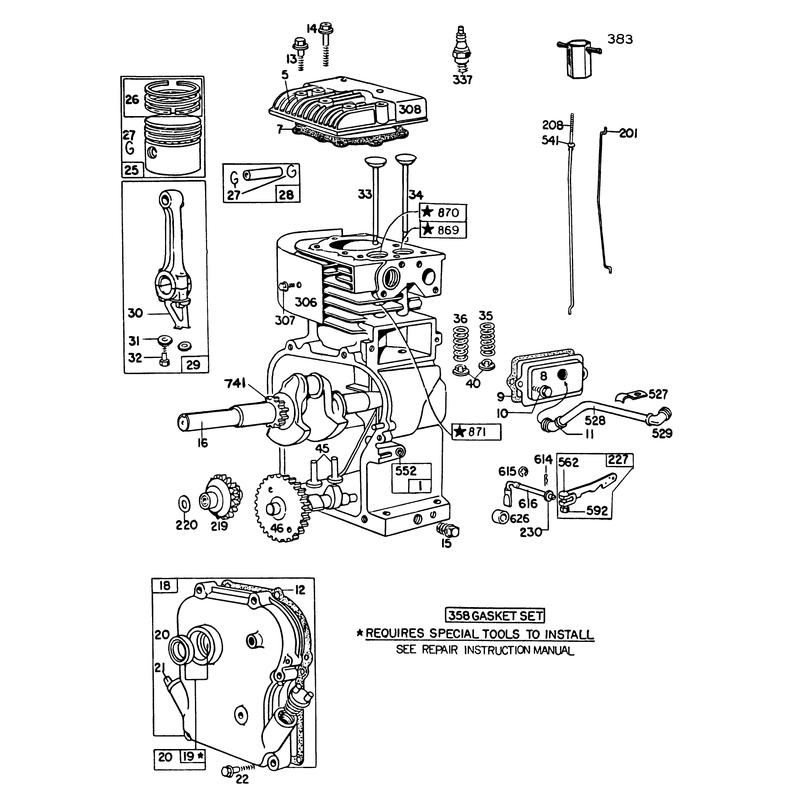 Engine Briggs and Stratton Model No 130202-1640-01