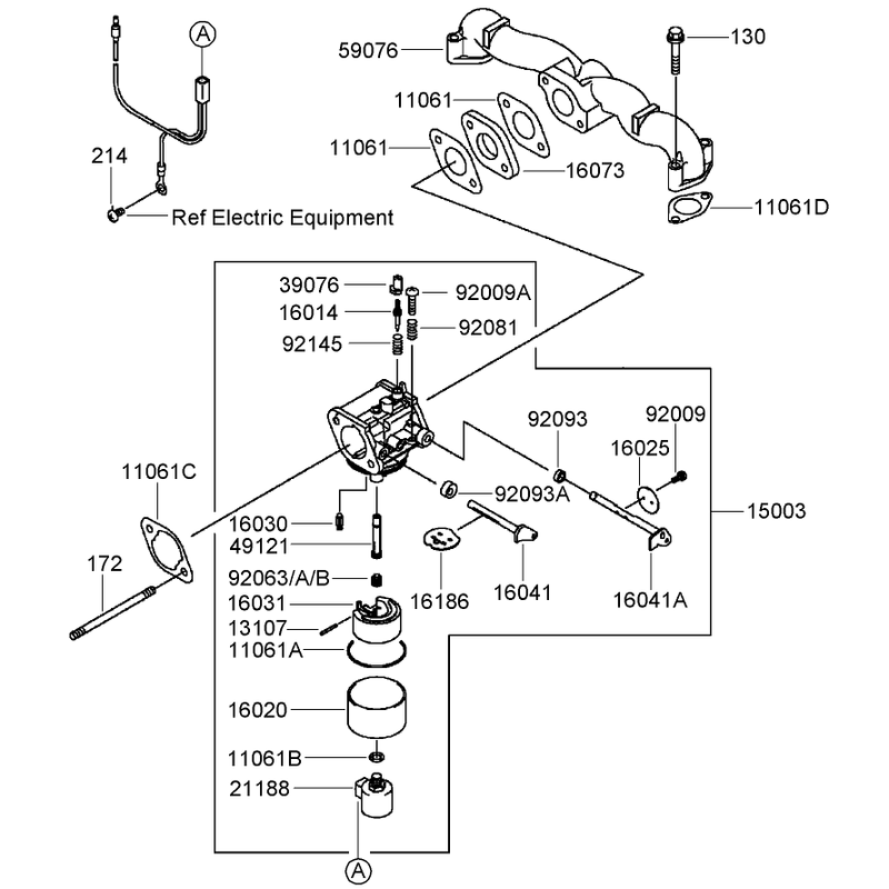 Carburetor Assembly Kawasaki FH580V-AS40 R