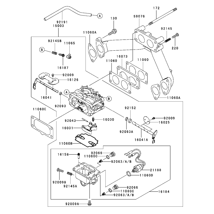Carburetor Assembly Kawasaki FH721D-AS05
