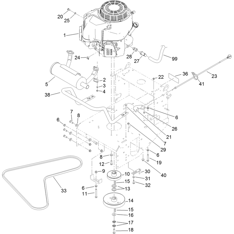 Engine and Exhaust Assembly