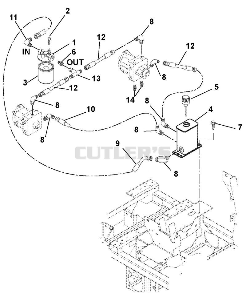 Hydraulic Tank, Filter, Pumps And Hoses