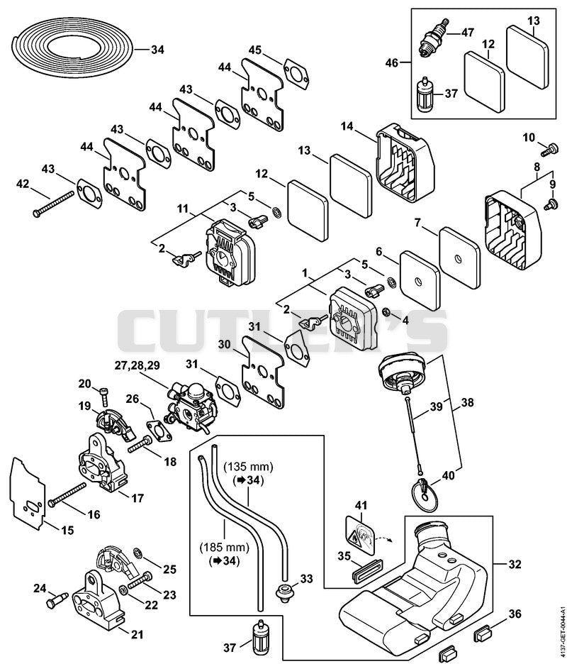 Air filter, Fuel tank