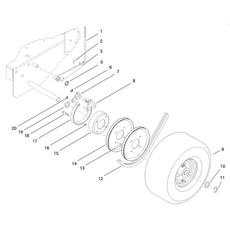 Brake Wheel Pulley and Wheel Assembly