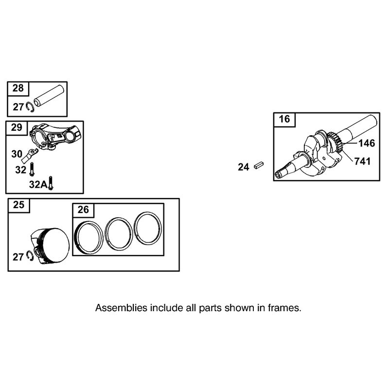 Crankshaft Assembly Briggs and Stratton Model 110402-0218-E1