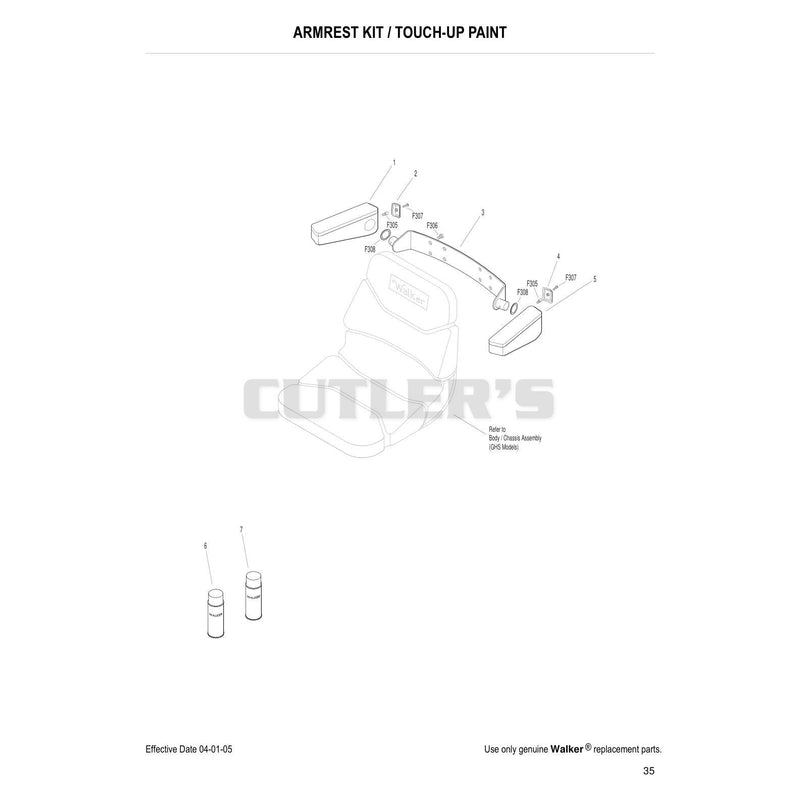 Armrest Kit Touch Up Paint