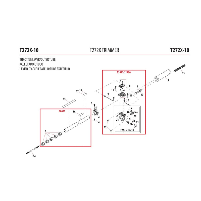 THROTTLE LEVER/OUTER TUBE