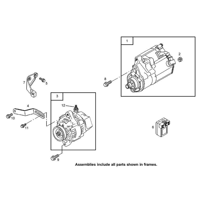 Starter Motor and Alternator Assembly