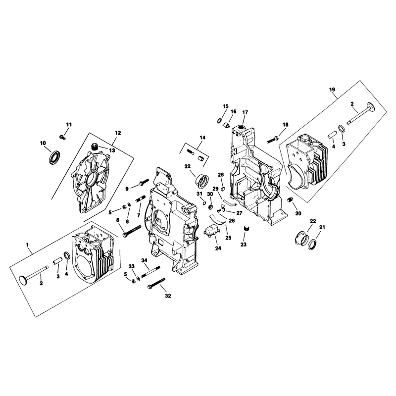 Crankcase Engine Kohler Model No M18qs-24615 Continued