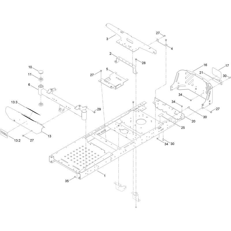 Frame, Front Axle and Caster Wheel Assembly