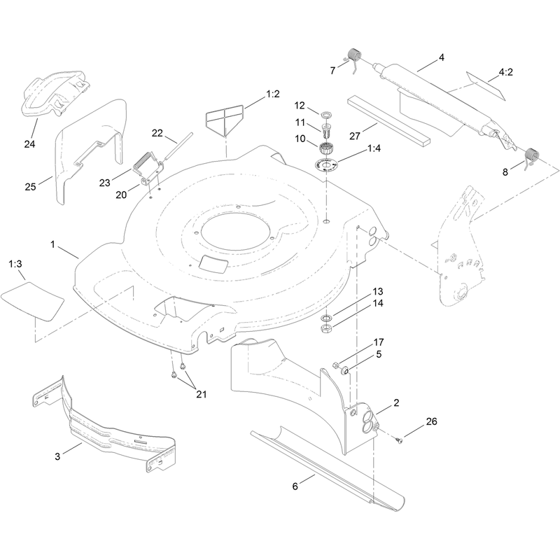Housing and Rear Deflector Assembly