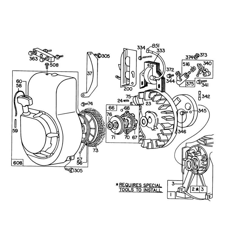 Engine Briggs & Stratton Model 60102-0378-01 2 H.p. Tiller Model 58307