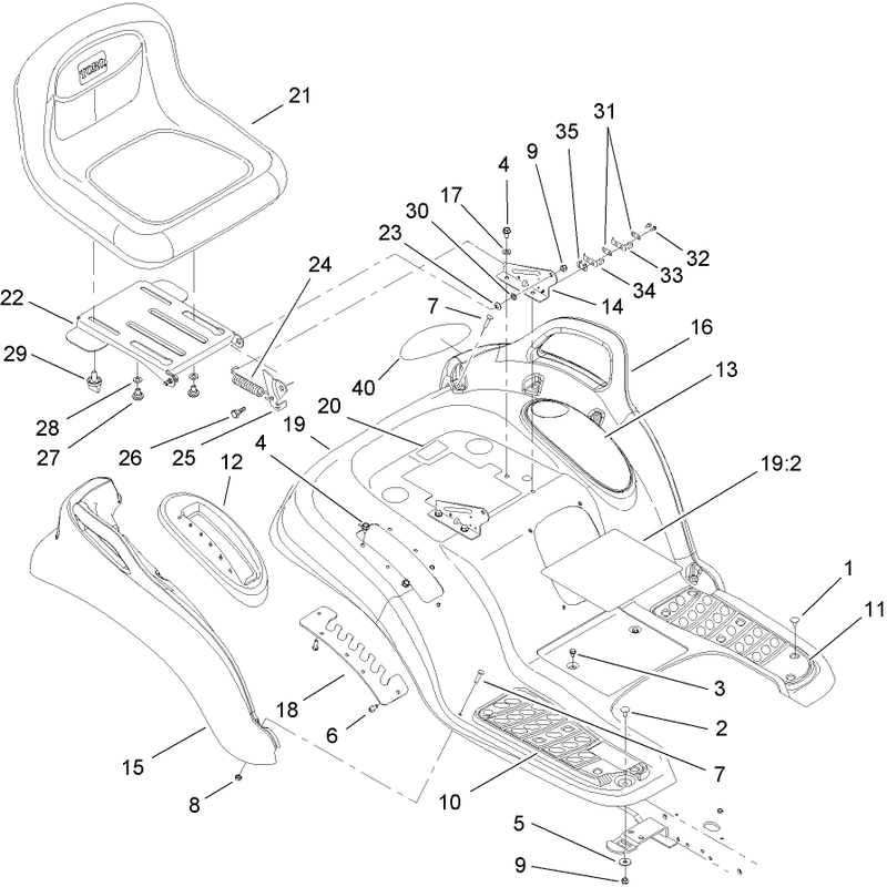 Seat and Fender Assembly