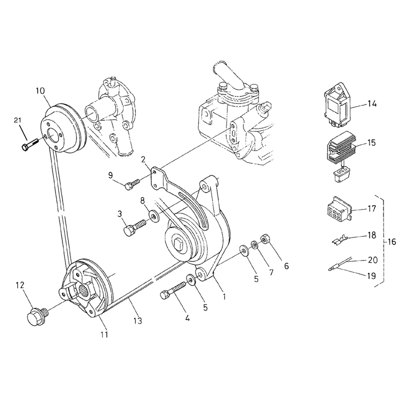 Dynamo and Pulley Assembly