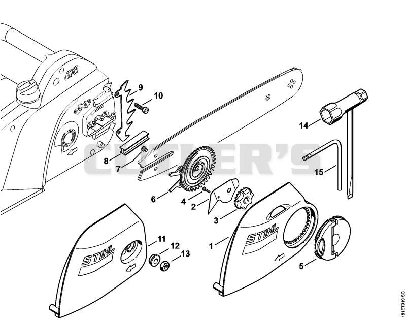 Chain sprocket cover, Tools