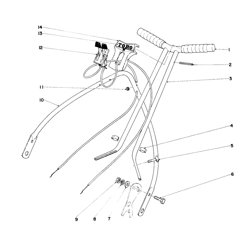 18in Sportlawn Handle Assembly