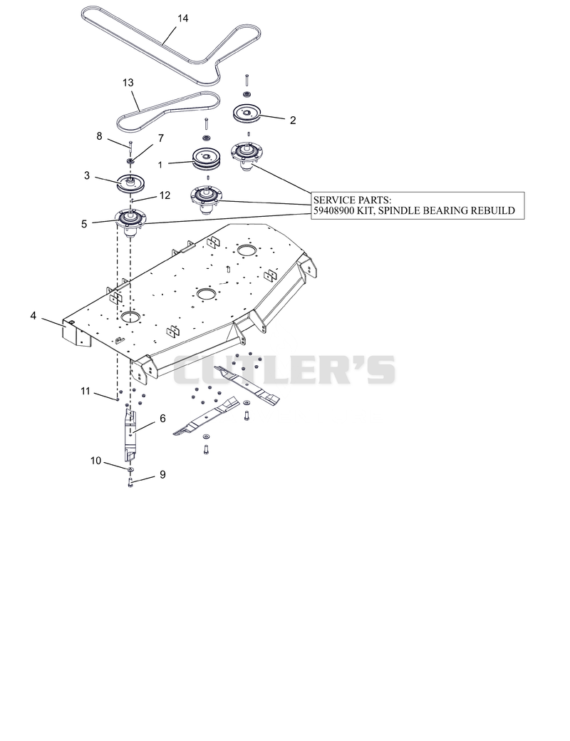 Deck, Spindles, Belts and Blades - 60"