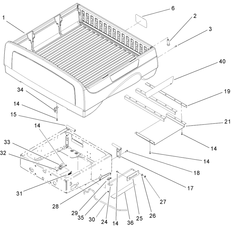 Box and Tailgate Installation Assembly