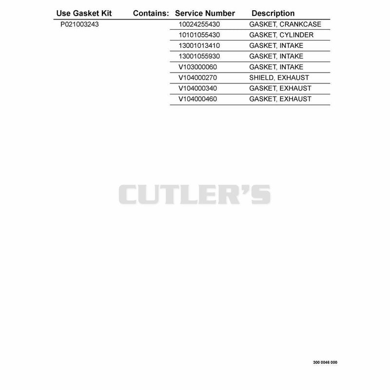 Gasket Kit -- P021003243