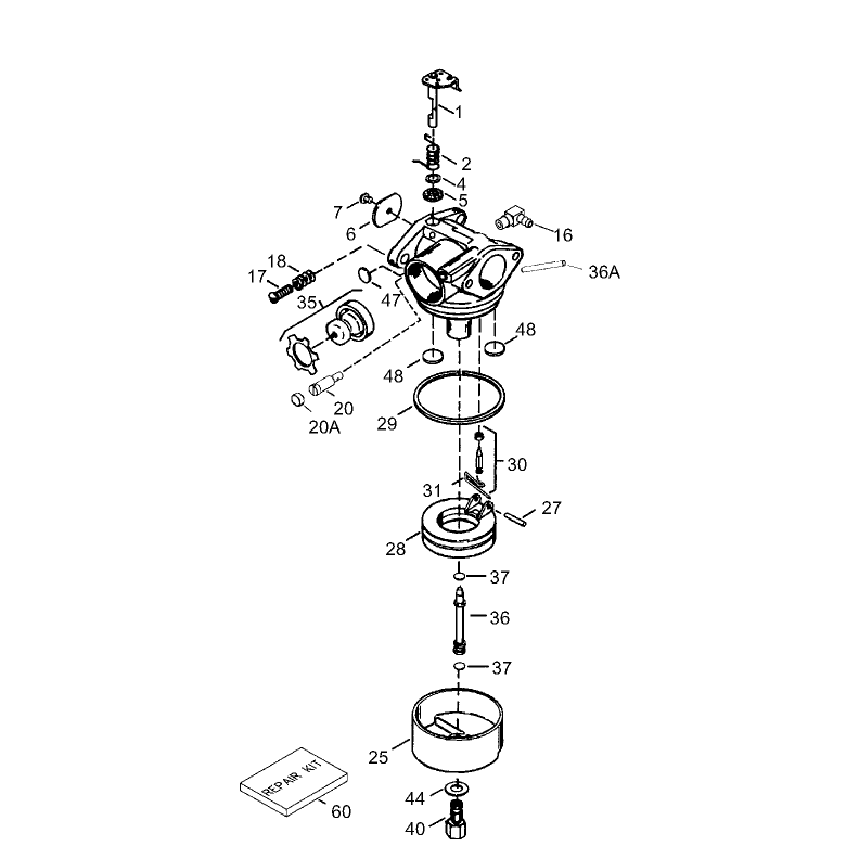 Carburetor Assembly No 640303 Tecumseh Mode LEV120-361560B