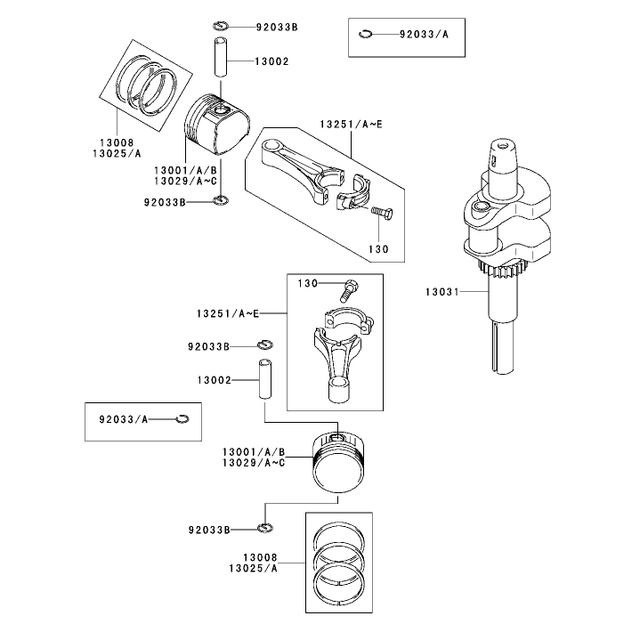 PistonCrankshaft Assembly Kawasaki FH500V-ES10