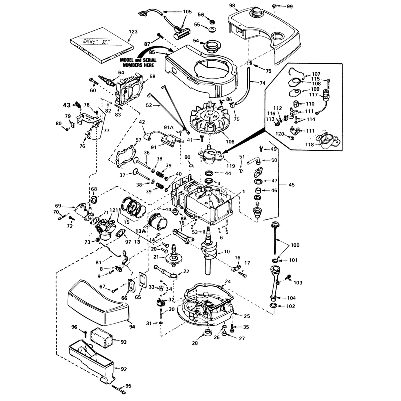 Engine Tecumseh Model No Tnt 100-10065d