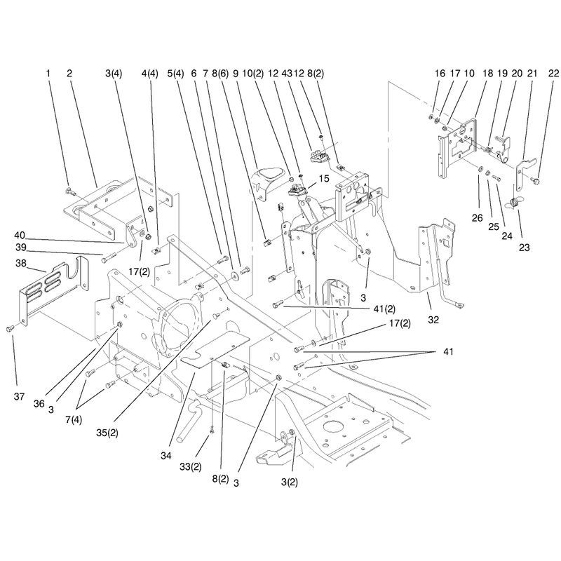 Steering Tower and Fuel Tank Support Assembly