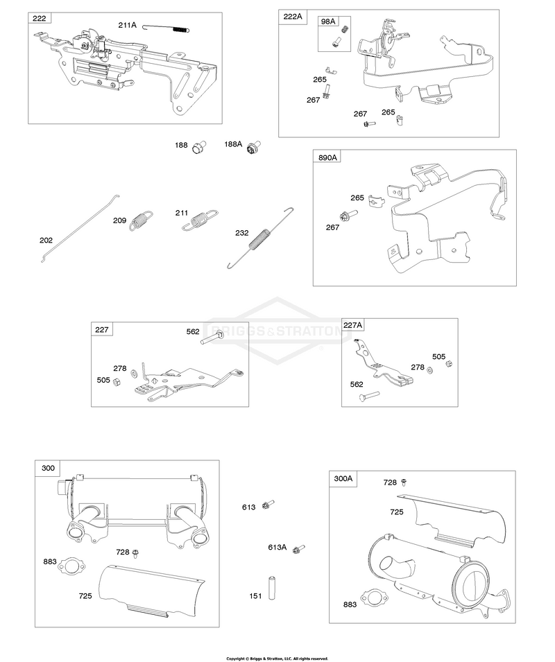 Control Brackets, Springs/Links, Mufflers